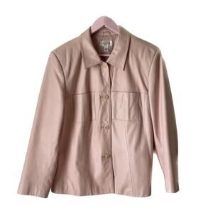 Talbots Vintage Pink Leather Jacket